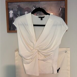 Banana Republic Cream Knotted Blouse